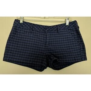 Bullhead Black Blue Shorts Plaid Checked Pockets 7 (Juniors)